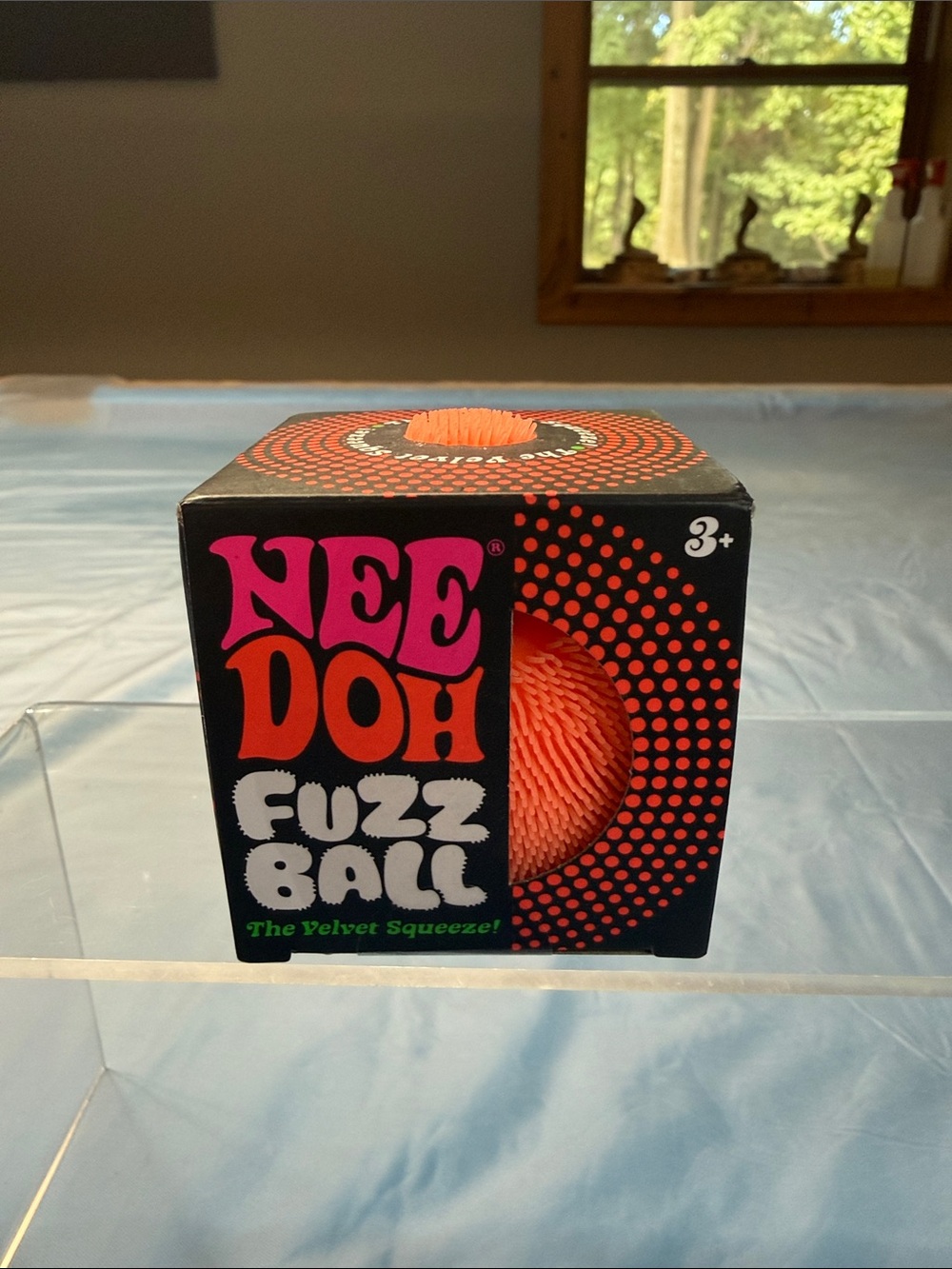 Nee Doh Orange Fuzz Ball - Soft Squeeze Outdoor Game Toy